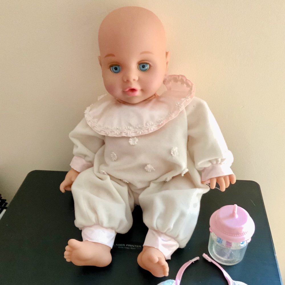 Vintage Baby Play Doll Works Great has sounds + original accessories
